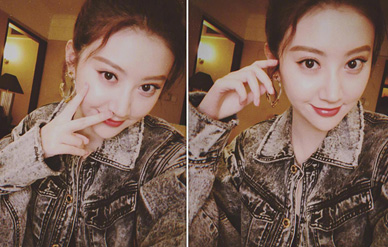 景甜晒自拍贴心提醒粉丝该穿秋裤了!