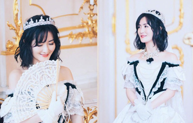 谢娜深夜晒茜茜公主look,高贵优雅公主范十足!