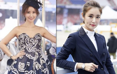 林心如穿低胸长裙似贵妇,马术服干练精致,优雅飒爽随意切换!