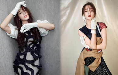 迪丽热巴造型百变登杂志封面,“羊毛”卷发白丝袜慵懒性感!