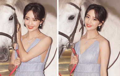 佟丽娅穿淡蓝纱裙宛若冰雪女王,露笑甜美迷人仙气十足!