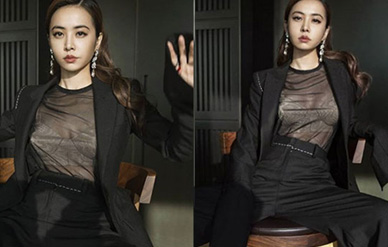 蔡依林晒美照气质满分霸气十足,穿黑色透视装性感冷艳!