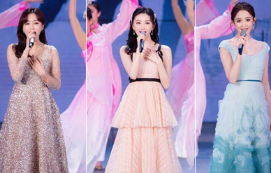 岚景甜古力娜扎三美亮相元宵晚会,惊艳献唱仙气十足!