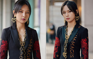 周笔畅复古刺绣西装搭摩登长靴,干练不失柔美!